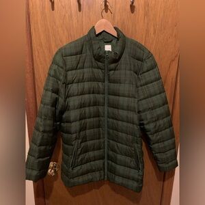 J. Jill Olive Tartan Down Jacket